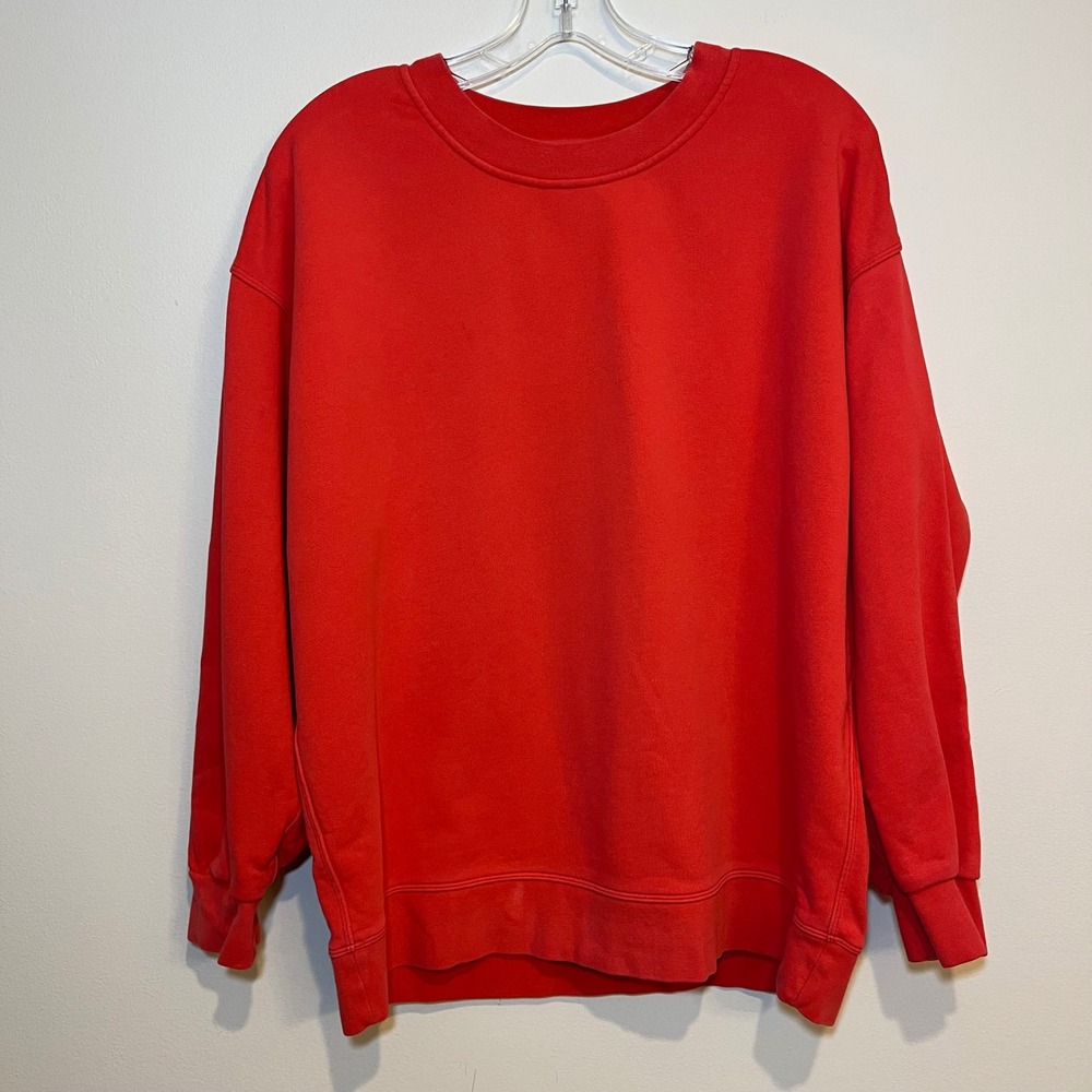Lululemon Sweatshirt Perfectly Oversized Crew Neck Red Orange Estimated Med/10
